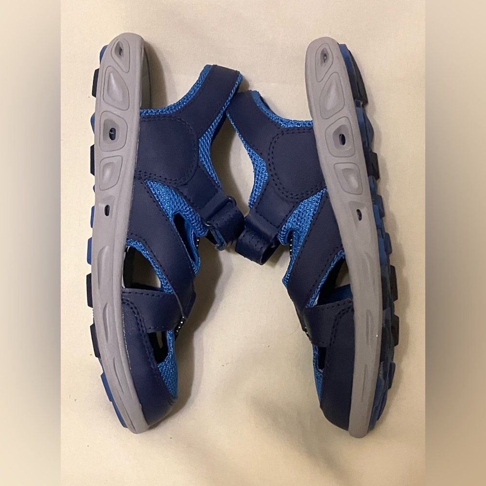 Columbia Techsun Wave Omnishield Boys Blue Hook And Loop Sandals Shoes Size 4 - Picture 11 of 16